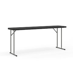 6-Foot Black Plastic Folding Training Table