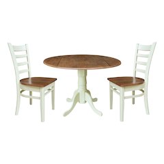 42" Dual Drop Leaf Table With 2 Emily Side Chairs