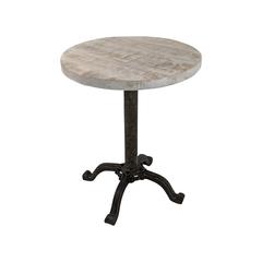 Colton Adjustable Vintage Table - Natural Driftwood Top - Aged Iron Base