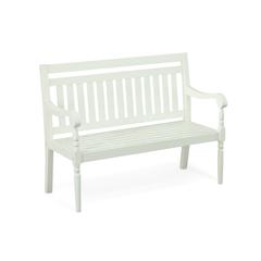 Belmont Outdoor Wooden Bench - White