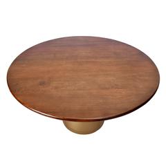 Gio 48" Pedestal Dining Table - Elm/Gold