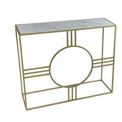 Marshall Console Table - White Marble - Antique Gold