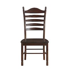 Rubberwood Farmhouse Dining Chair with Ladder Back for Dining Room, Espresso