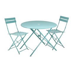 Bistro 30" Round Table Outdoor Set - Set of 3 - Teal