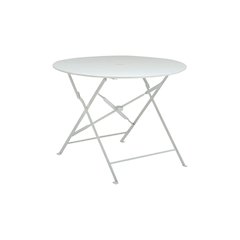 Bistro 36" Round Folding Outdoor Table - Umbrella Hole - White
