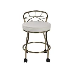 Diana X-Back Vanity Stool with Casters - Gold