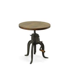 Regan Adjustable Accent Table - Harvest Oak Top - Industrial Base