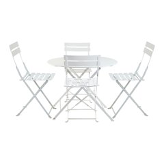 Bistro 36" Round Table Outdoor Set - Set of 5 - White