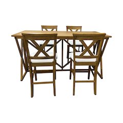Taylor Flip Top Bar Table with 4 Counter Stools - Golden Oak