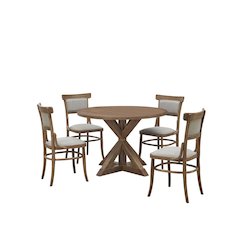 Diana Dining Table with 4 Dining Chairs - Vintage Honey