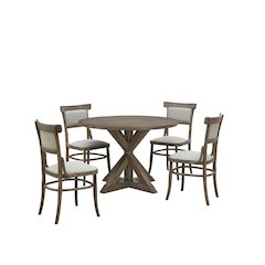 Diana Dining Table with 4 Dining Chairs - Vintage Walnut