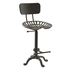 August Tractor Seat Barstool with Back - Industrial