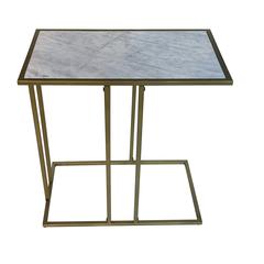 Serena End Table - White Marble - Industrial