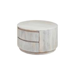Christa 2-Drawer 30" Round Coffee Table - Whitewash