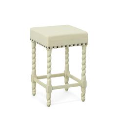 Remick 24" Counter Stool - Vintage White - Linen Upholstery