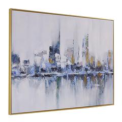 Cityscape Abstract Wall Art - Gold Frame - Small