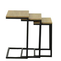 Addison Nesting Table Set - Harvest Oak Top - Aged Iron Base