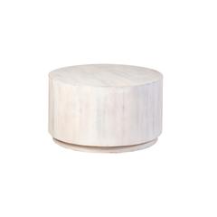 Krissa 30" Round Mango Wood Coffee Table - Whitewash