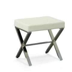 Elisabetta Vanity Bench - White/Chrome