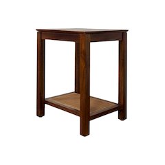Haven 22" Cane Shelf Accent Table - Blonde Acacia
