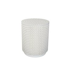 Dimple Round Accent Table - Whitewash
