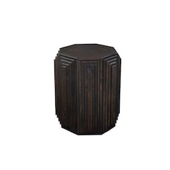 Cascade Falls 22"x26" Geo Design Octagonal Side Table - Java