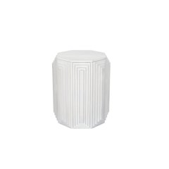 Cascade Falls 22"x26" Geo Design Octagonal Side Table - Whitewash