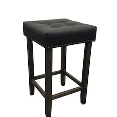 Sadie Tufted Upholstered Barstool - Set of 2 - Gotham Grey - Grey Upholstery