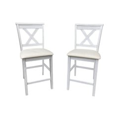 Taylor X-Back Counter Stools - Set of 2 - Antique White/White