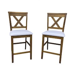 Taylor X-Back Counter Stools - Set of 2 - Golden Oak/White