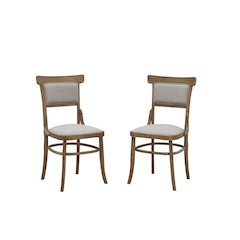 Diana Dining Chair - Set of 2 - Vintage Honey - Linen Upholstery