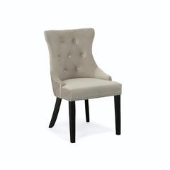Julia Tufted Back Upholstered Chair - Set of 2 - Espresso - Gray Upholstery