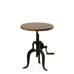Regan Adjustable Accent Table - Chestnut Top - Black Base