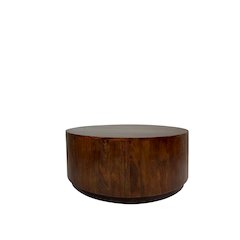 Krissa 30" Round Mango Wood Coffee Table - Chestnut
