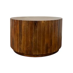 Harrison 30" Scallop Side Round Top Coffee Table - Chestnut