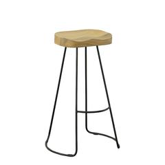 Saga 31" Barstool - Set of 2 - Natural Seat - Black Base