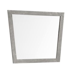 Grey Brushed Acacia Frame Mirror with Metal Accents