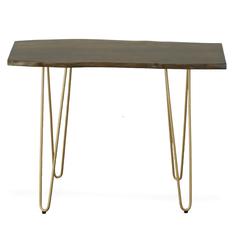 Seti Live Edge Console Table - Elm Top - Gold Base