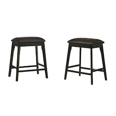 Mirabelle 25" Upholstered Counter Stool - Set of 2 - Brown/Espresso