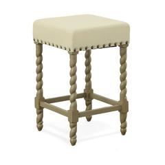 Remick 24" Counter Stool - Weathered Gray - Linen Upholstery