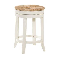 Irving 24" Swivel Rush Seat Counter Stool - Antique White