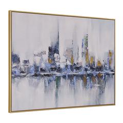 Cityscape Abstract Wall Art - Gold Frame - Medium