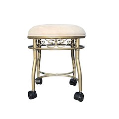 Victorian Vanity Stool - Silver