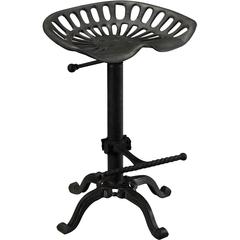 Adjustable Tractor Seat Barstool - Black