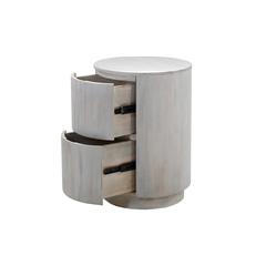 Kingston 2-Drawer 18" Round Nightstand - Whitewash