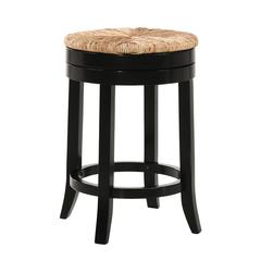 Irving 24" Swivel Rush Seat Counter Stool - Antique Black
