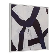 Abstract Wall Art 2 - White Frame - Set of 2 - Blue