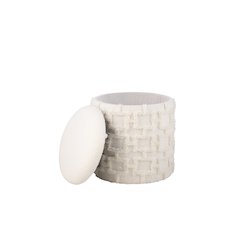 Handwoven Morpheus Solid Fabric Storage Ottoman