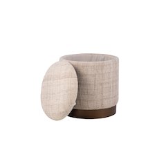 Handwoven Boreas Hammered Metal Storage Ottoman