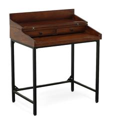 Raleigh Rustic Top Writing Desk - Chestnut/Black
